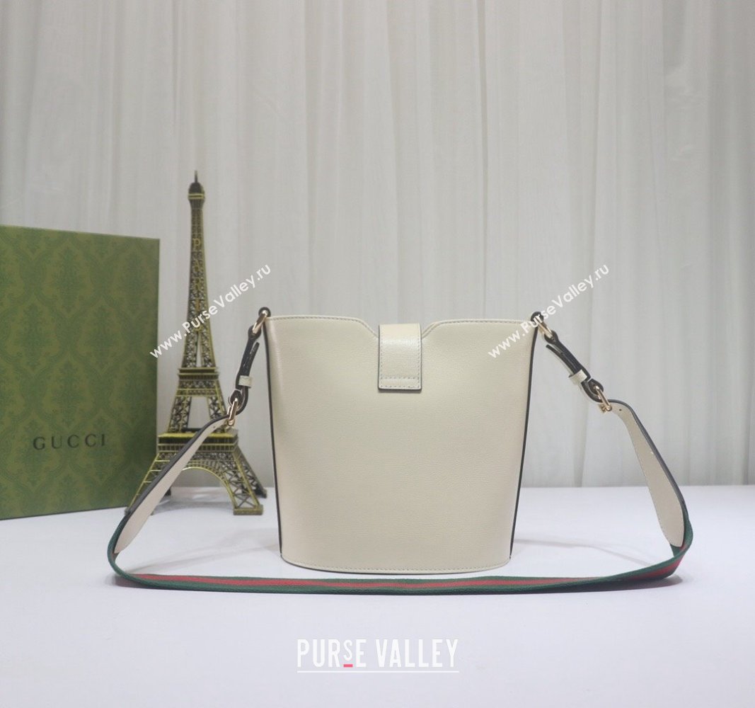 Gucci Leather Mini Bucket Shoulder bag White 2024 782908 (DLH-240521114)