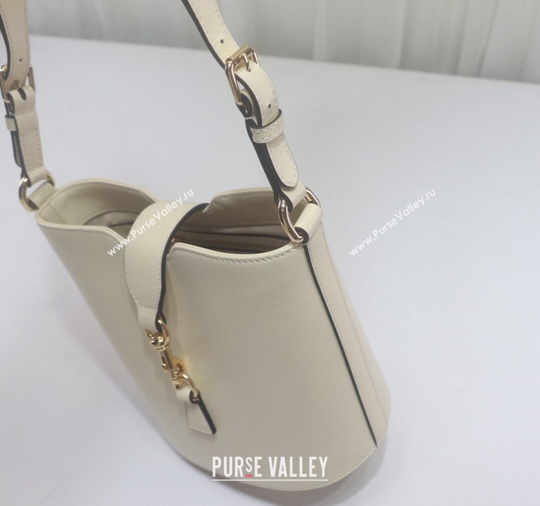 Gucci Leather Mini Bucket Shoulder bag White 2024 782908 (DLH-240521114)