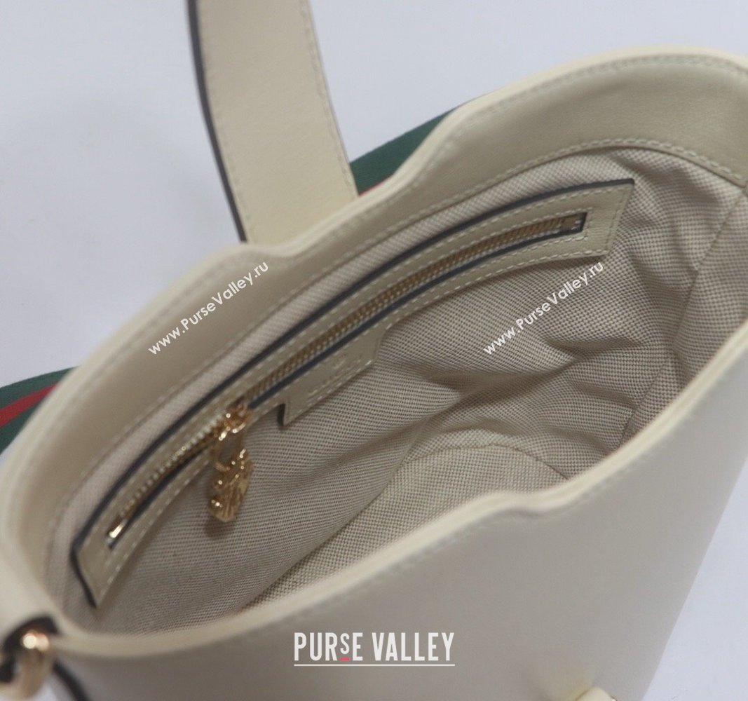 Gucci Leather Mini Bucket Shoulder bag White 2024 782908 (DLH-240521114)