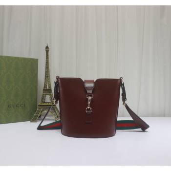 Gucci Leather Mini Bucket Shoulder bag Dark Brown 2024 782908 (DLH-240521116)