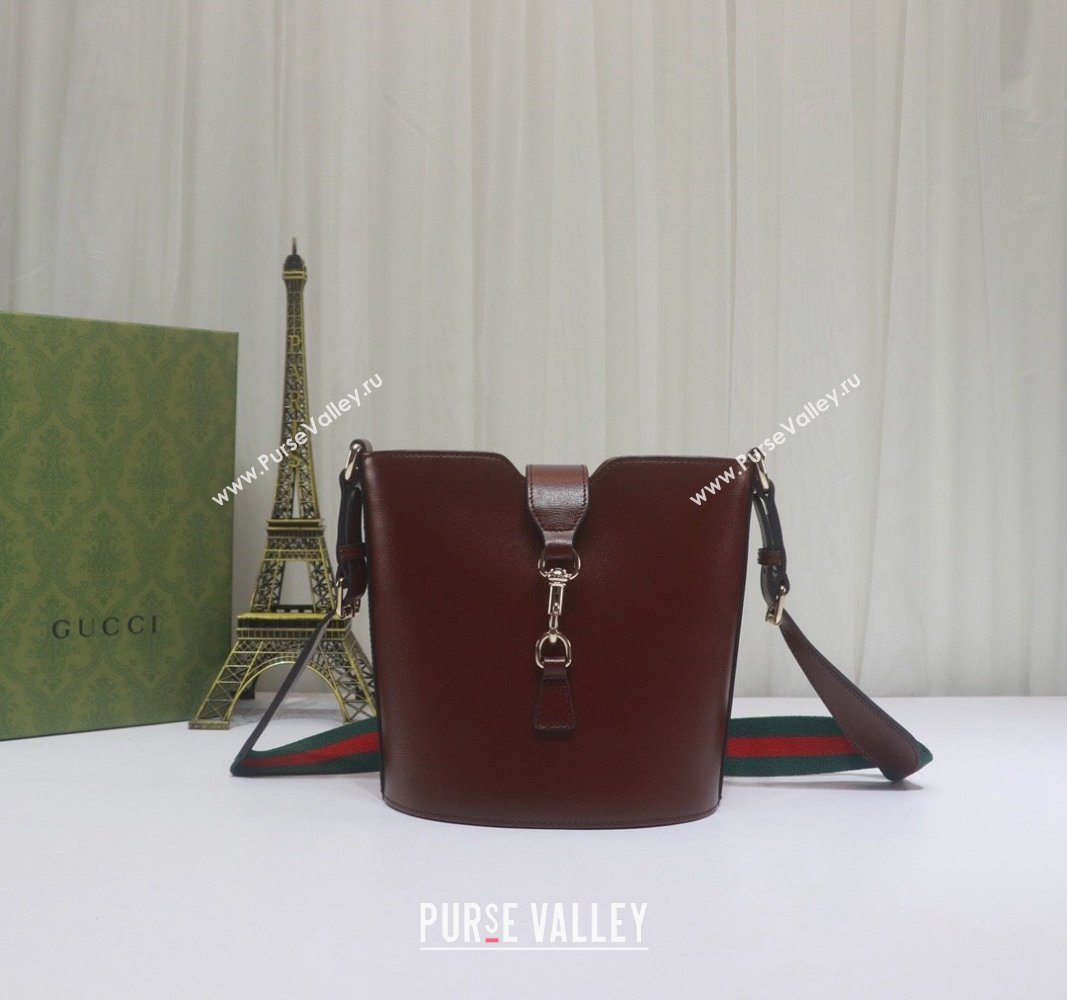 Gucci Leather Mini Bucket Shoulder bag Dark Brown 2024 782908 (DLH-240521116)