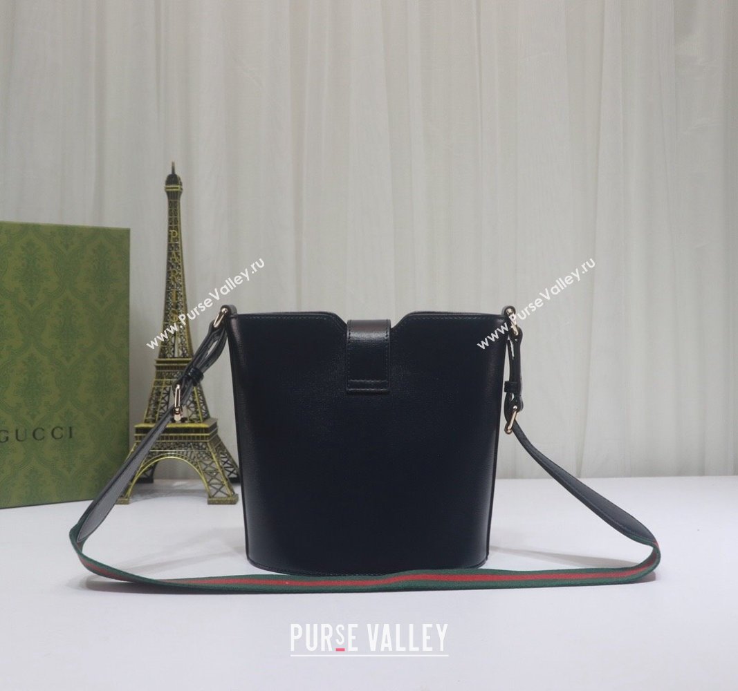 Gucci Leather Mini Bucket Shoulder bag Dark Blue 2024 782908 (DLH-240521117)