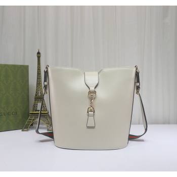 Gucci Leather Medium Bucket Shoulder bag White 2024 782904 (DLH-240521119)