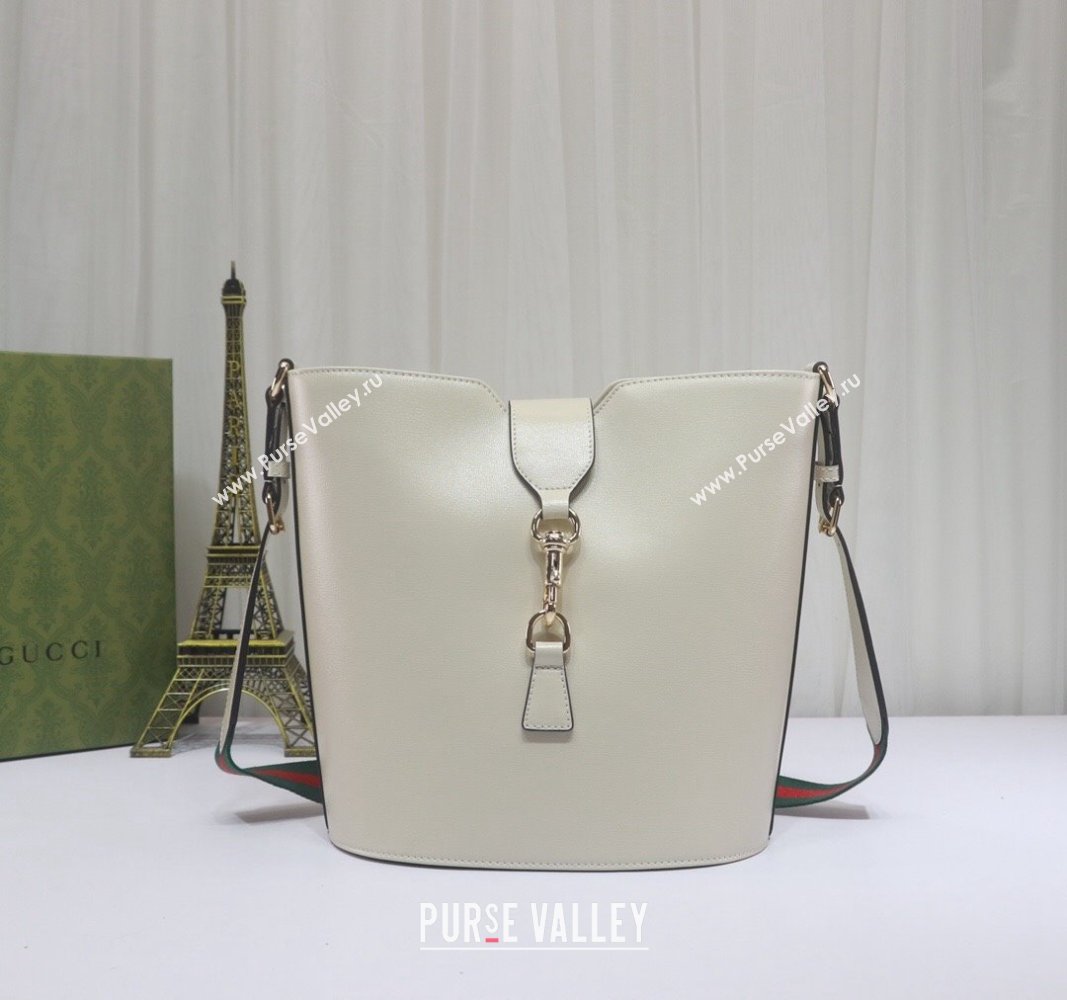 Gucci Leather Medium Bucket Shoulder bag White 2024 782904 (DLH-240521119)