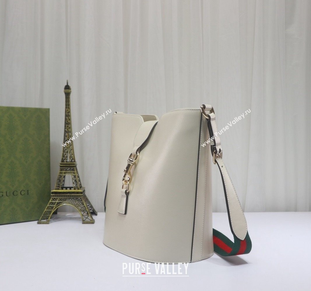 Gucci Leather Medium Bucket Shoulder bag White 2024 782904 (DLH-240521119)