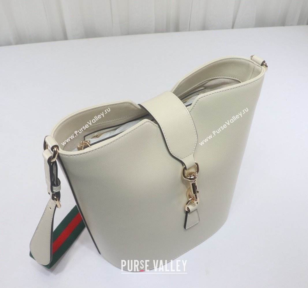 Gucci Leather Medium Bucket Shoulder bag White 2024 782904 (DLH-240521119)