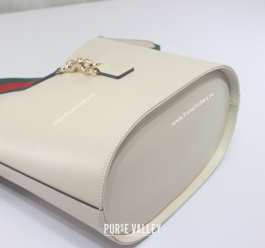 Gucci Leather Medium Bucket Shoulder bag White 2024 782904 (DLH-240521119)