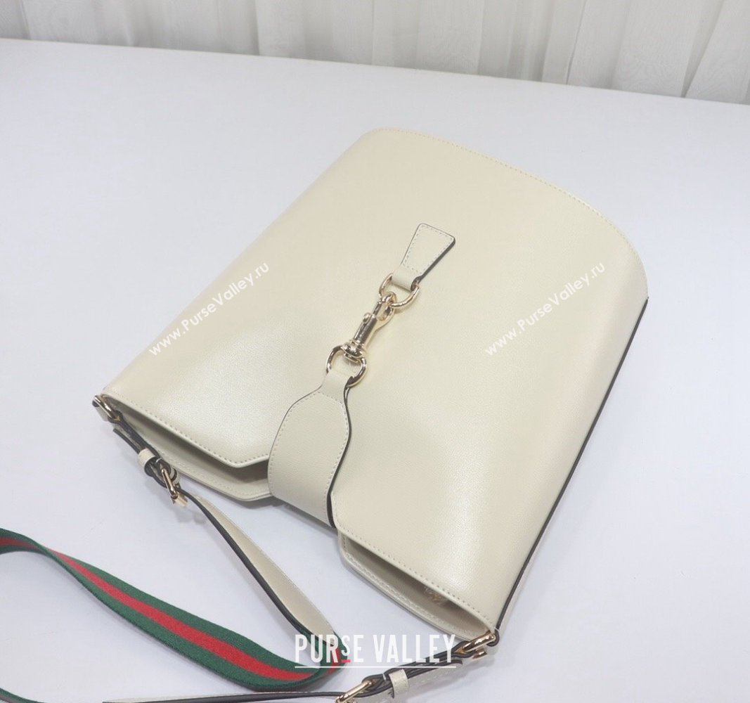 Gucci Leather Medium Bucket Shoulder bag White 2024 782904 (DLH-240521119)