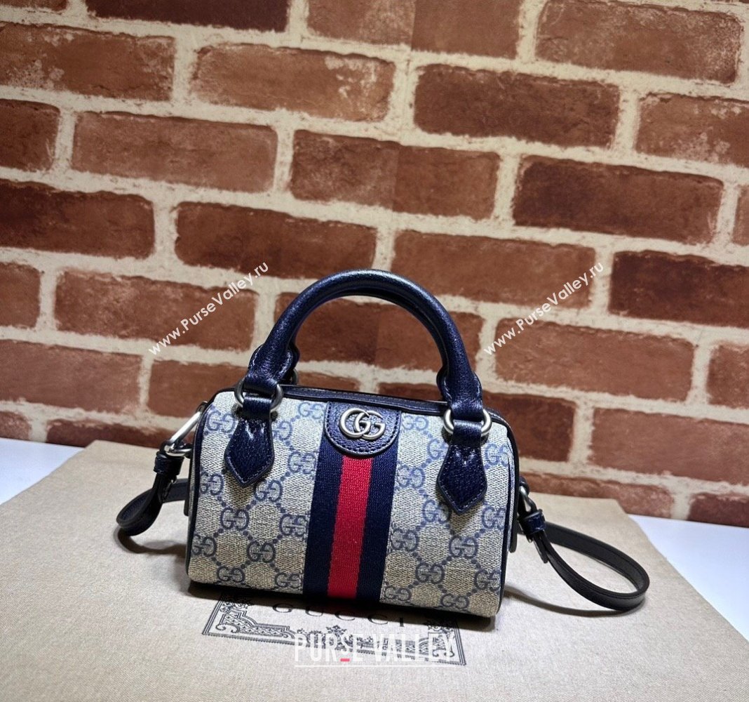 Gucci Ophidia GG Canvas Super Mini bag Beige/Blue 2024 781490 (DLH-240521132)