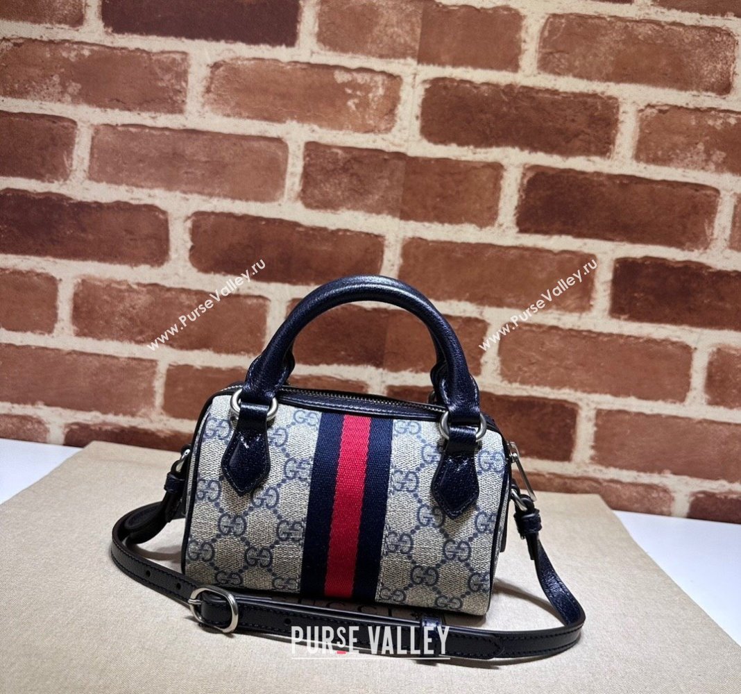 Gucci Ophidia GG Canvas Super Mini bag Beige/Blue 2024 781490 (DLH-240521132)