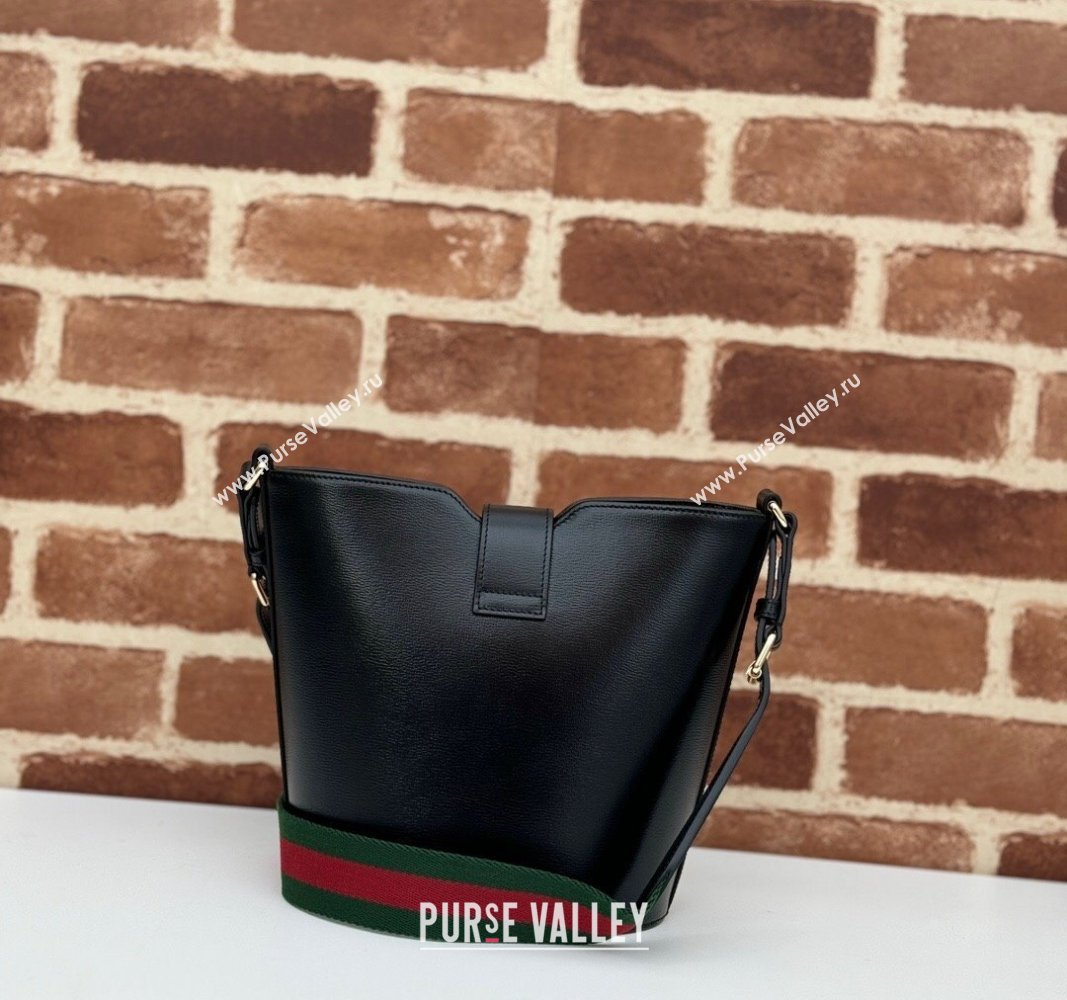 Gucci Leather Mini Bucket Shoulder bag Black 2024 782908 (DLH-240521118)