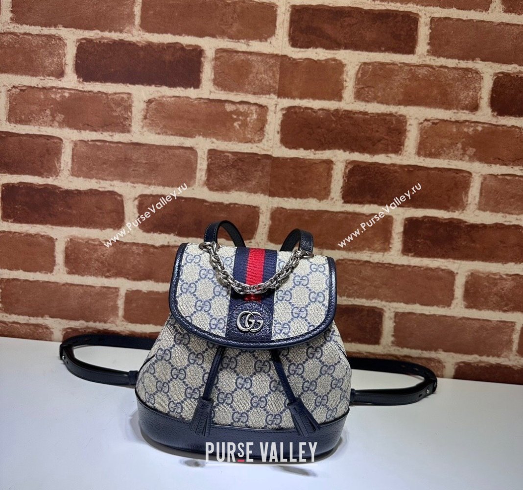 Gucci Ophidia GG Canvas Mini Backoack bag Beige/Blue 2024 795221 (DLH-240522012)