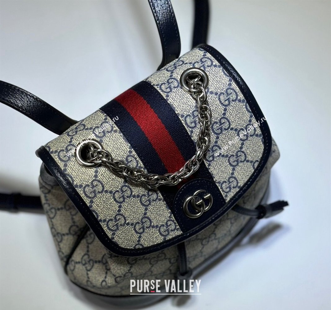 Gucci Ophidia GG Canvas Mini Backoack bag Beige/Blue 2024 795221 (DLH-240522012)