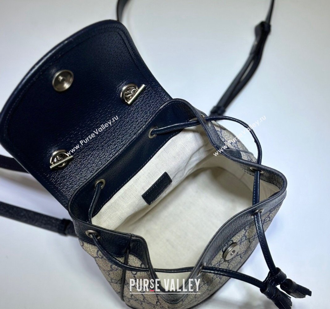 Gucci Ophidia GG Canvas Mini Backoack bag Beige/Blue 2024 795221 (DLH-240522012)