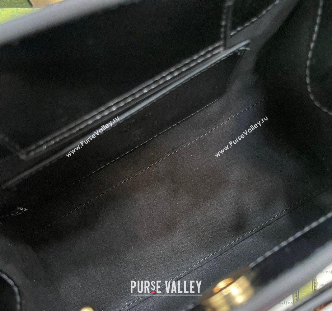 Gucci Diana GG Canvas Mini Tote Bag with Strass 707449 Black 2024 (DLH-240522014)