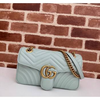 Gucci GG Marmont Matelasse Leather Small Shoulder Bag 443497 Pale Green 2024 (DLH-240522021)