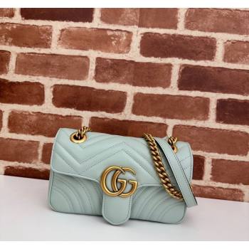 Gucci GG Marmont Matelasse Leather Mini Bag 446744 Pale Green 2024 (DLH-240522022)