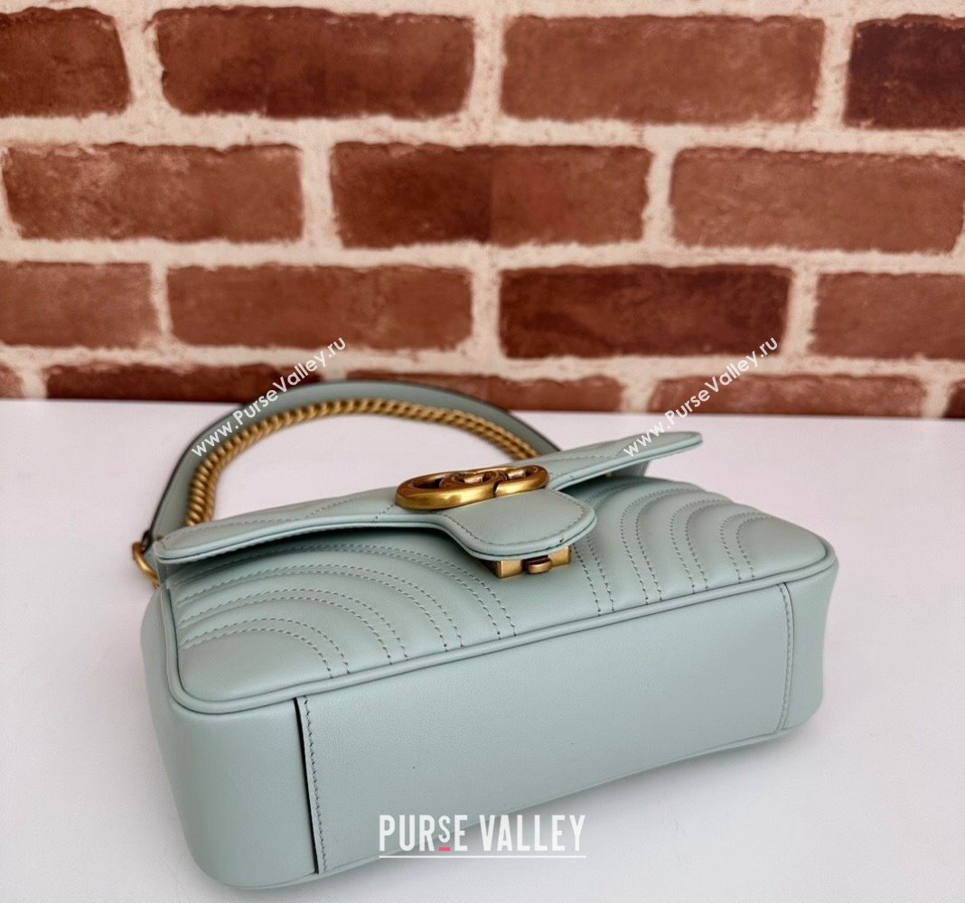 Gucci GG Marmont Matelasse Leather Mini Bag 446744 Pale Green 2024 (DLH-240522022)