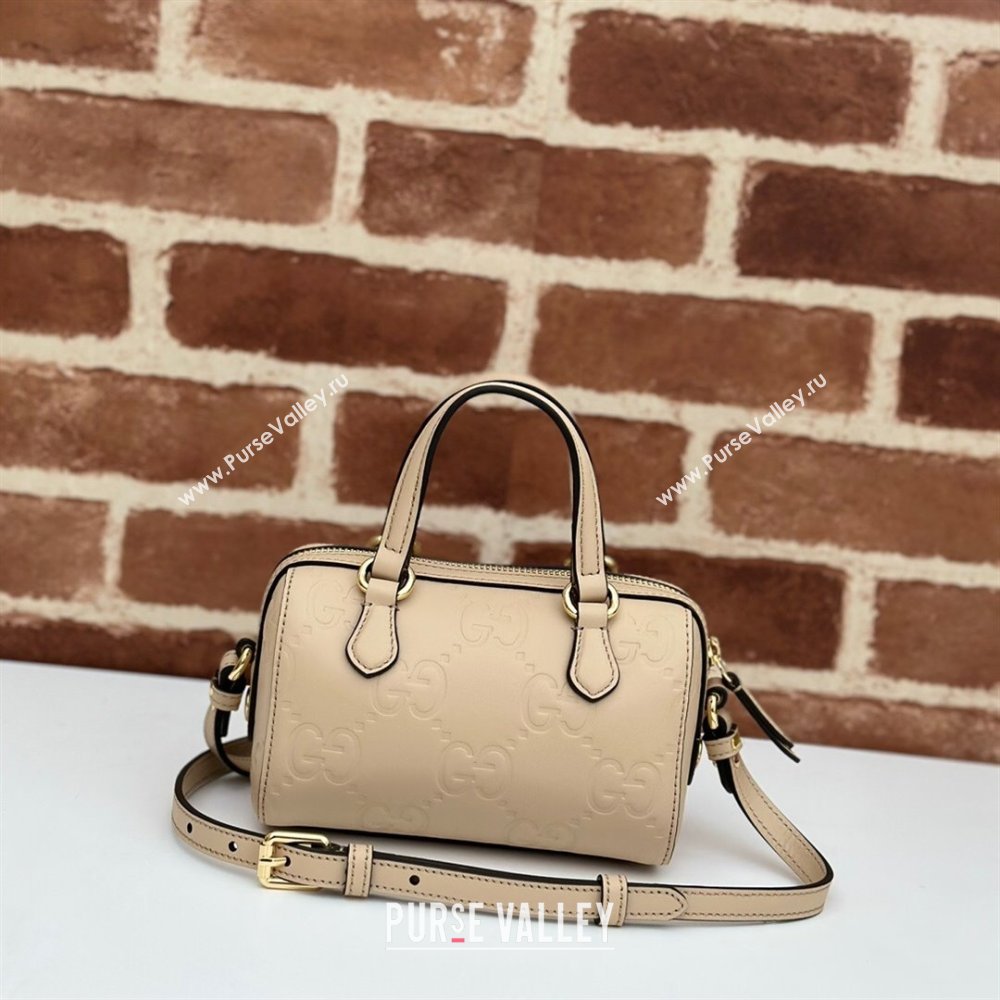 Gucci GG Leather Super Mini Top Handle bag Beige 2024 ‎790130 (DLH-240521099)