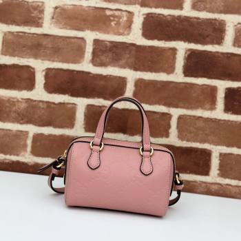 Gucci GG Leather Super Mini Top Handle bag Light Pink 2024 ‎790130 (DLH-240521100)