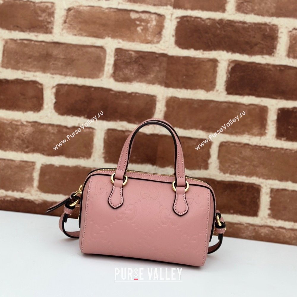 Gucci GG Leather Super Mini Top Handle bag Light Pink 2024 ‎790130 (DLH-240521100)