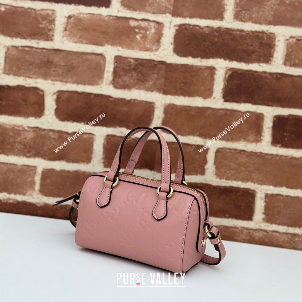 Gucci GG Leather Super Mini Top Handle bag Light Pink 2024 ‎790130 (DLH-240521100)