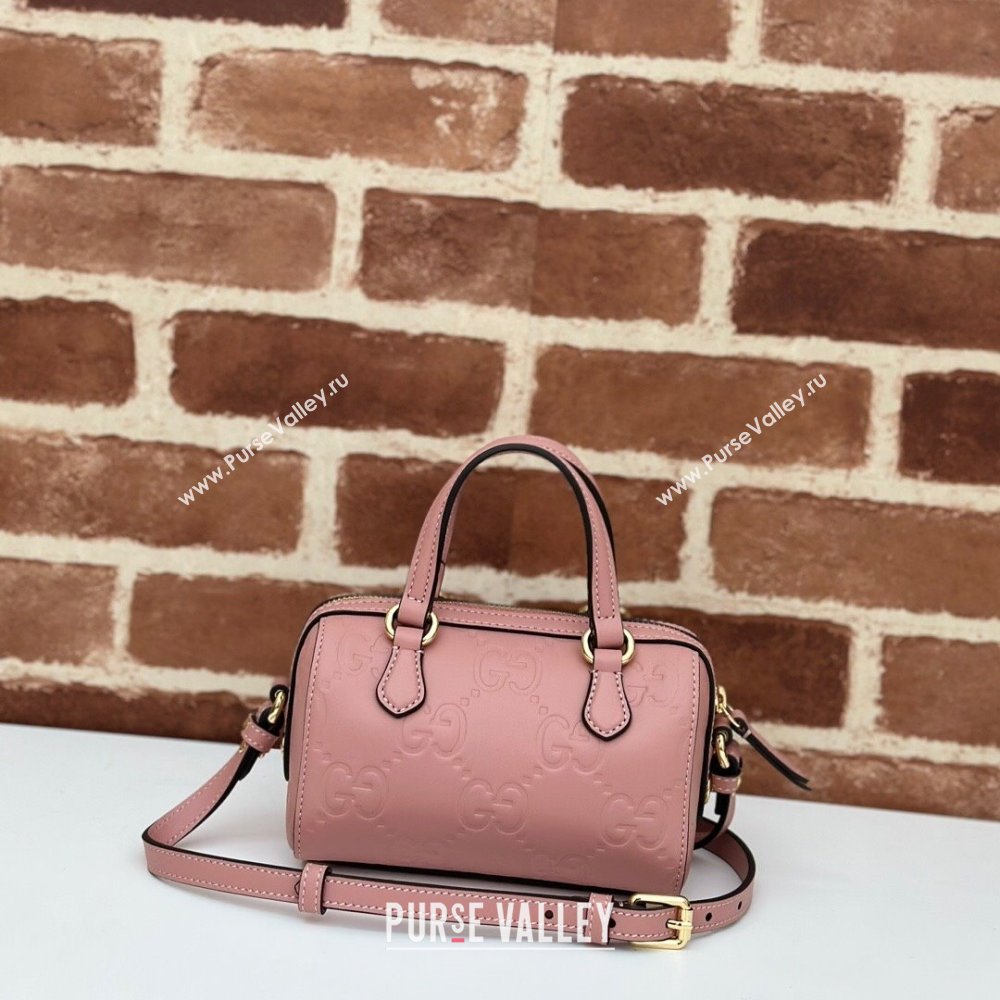 Gucci GG Leather Super Mini Top Handle bag Light Pink 2024 ‎790130 (DLH-240521100)