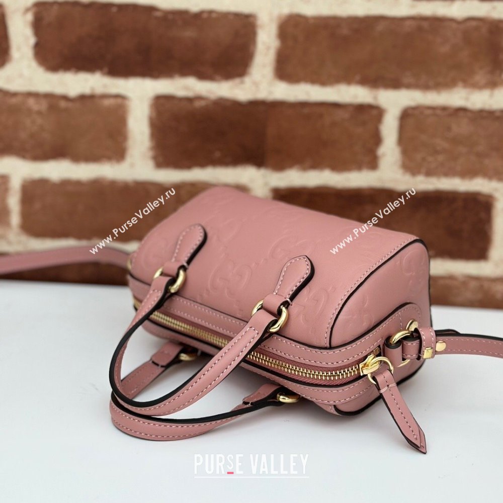 Gucci GG Leather Super Mini Top Handle bag Light Pink 2024 ‎790130 (DLH-240521100)