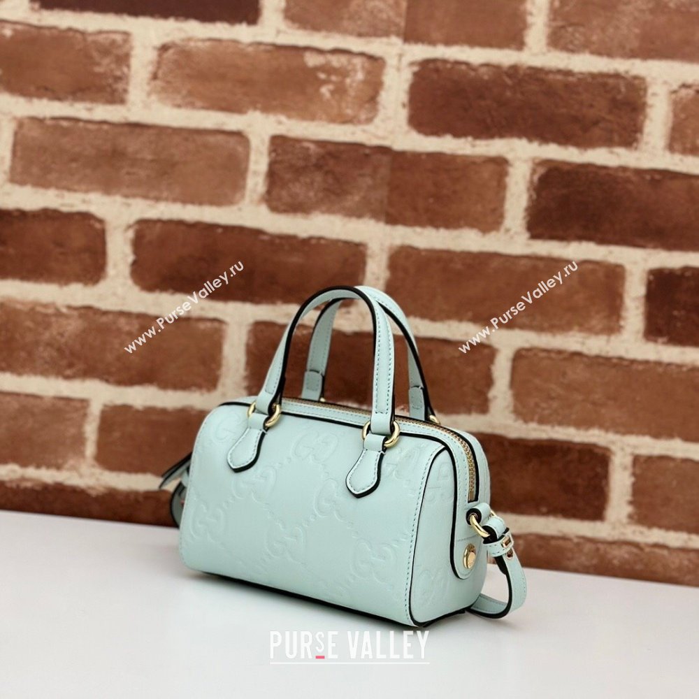 Gucci GG Leather Super Mini Top Handle bag Light Green 2024 ‎790130 (DLH-240521101)