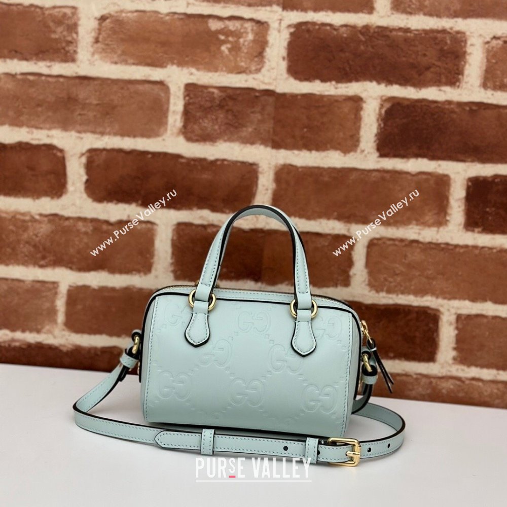 Gucci GG Leather Super Mini Top Handle bag Light Green 2024 ‎790130 (DLH-240521101)