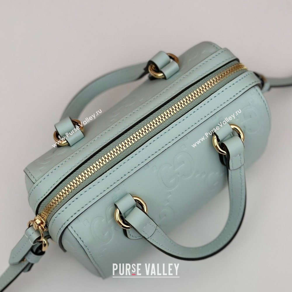 Gucci GG Leather Super Mini Top Handle bag Light Green 2024 ‎790130 (DLH-240521101)