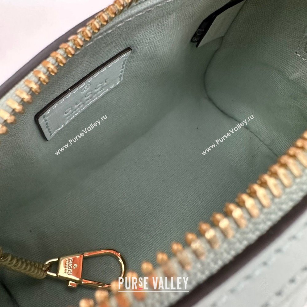 Gucci GG Leather Super Mini Top Handle bag Light Green 2024 ‎790130 (DLH-240521101)