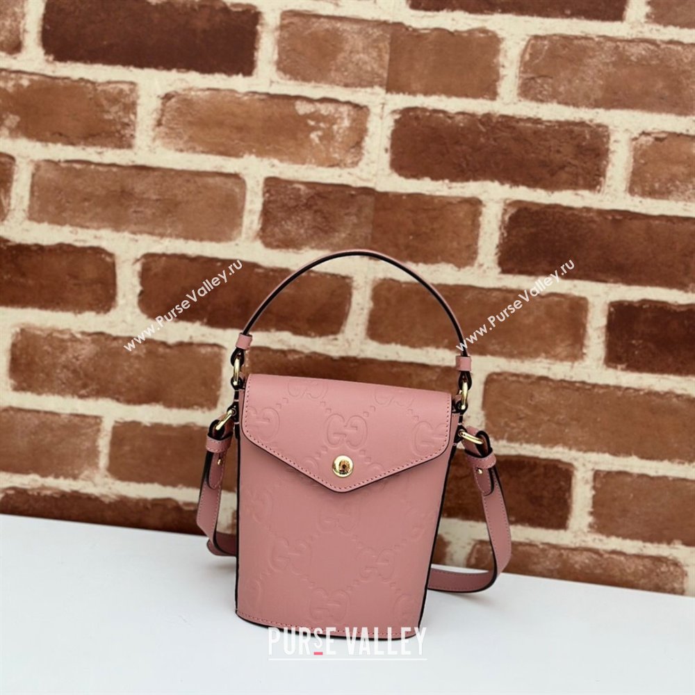 Gucci GG Leather Super Mini Top Handle bag Light Pink 2024 772795 (DLH-240521105)