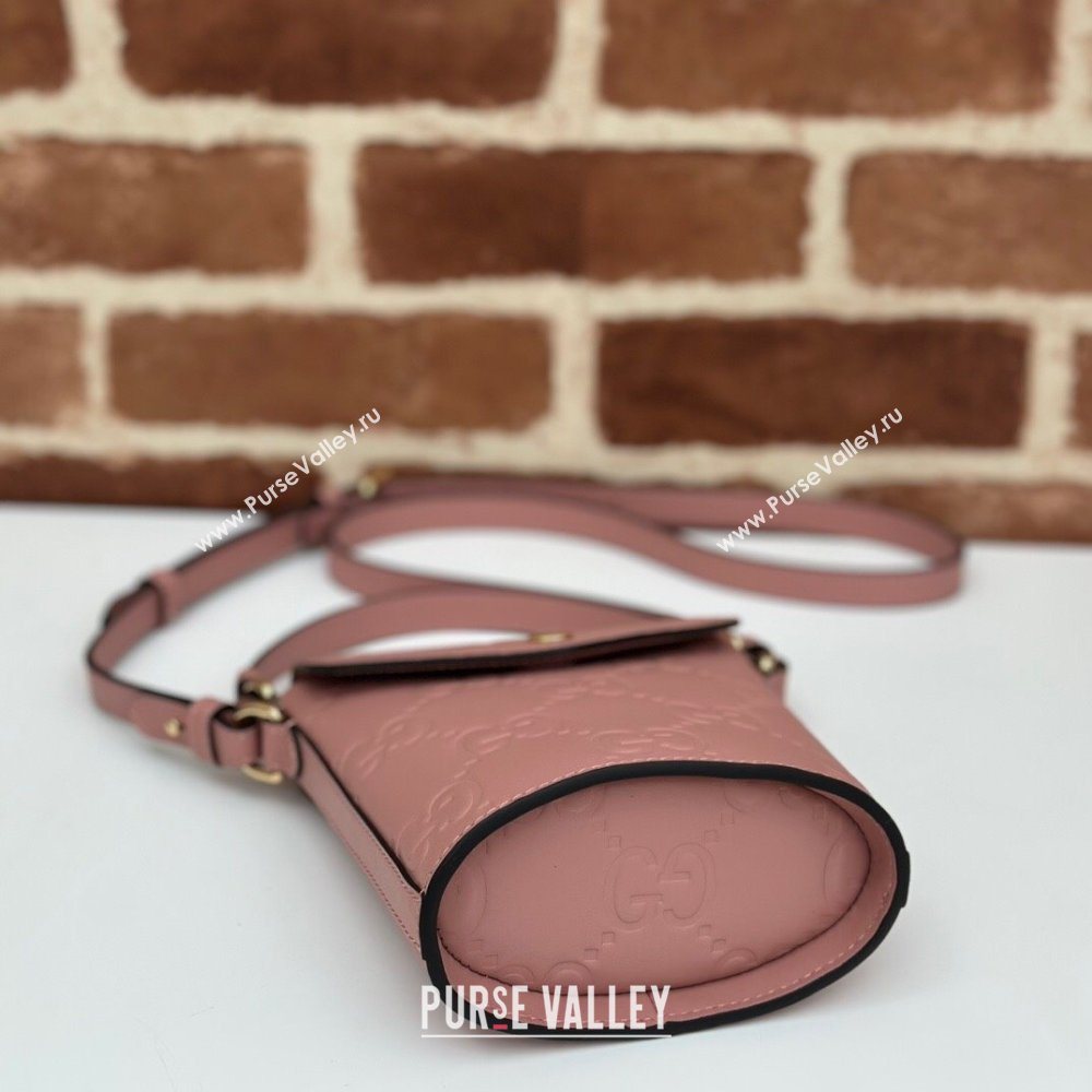 Gucci GG Leather Super Mini Top Handle bag Light Pink 2024 772795 (DLH-240521105)