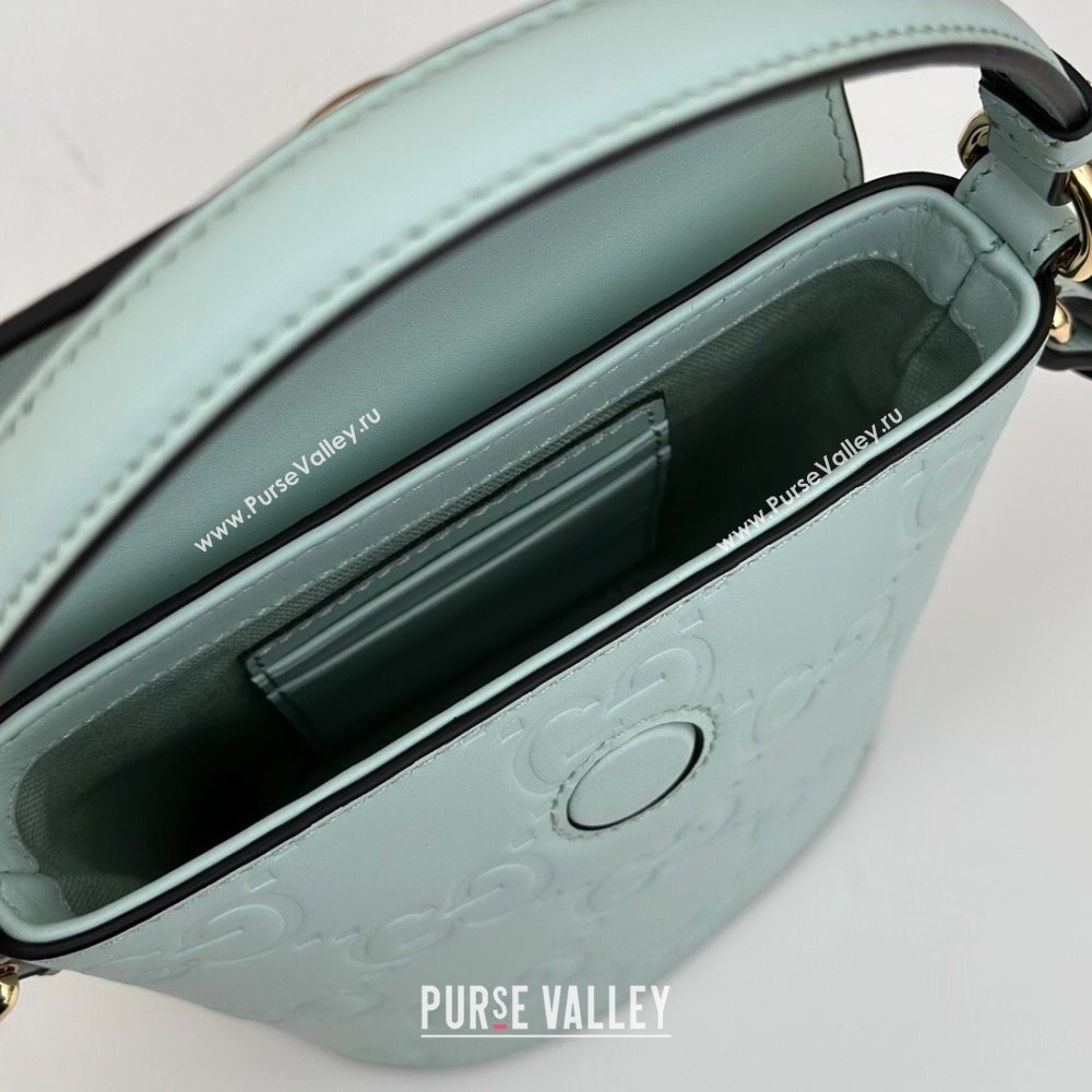 Gucci GG Leather Super Mini Top Handle bag Light Green 2024 772795 (DLH-240521106)