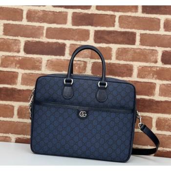 Gucci Ophidia GG Canvas Medium Briefcase Blue 2024 792116 (DLH-240522040)