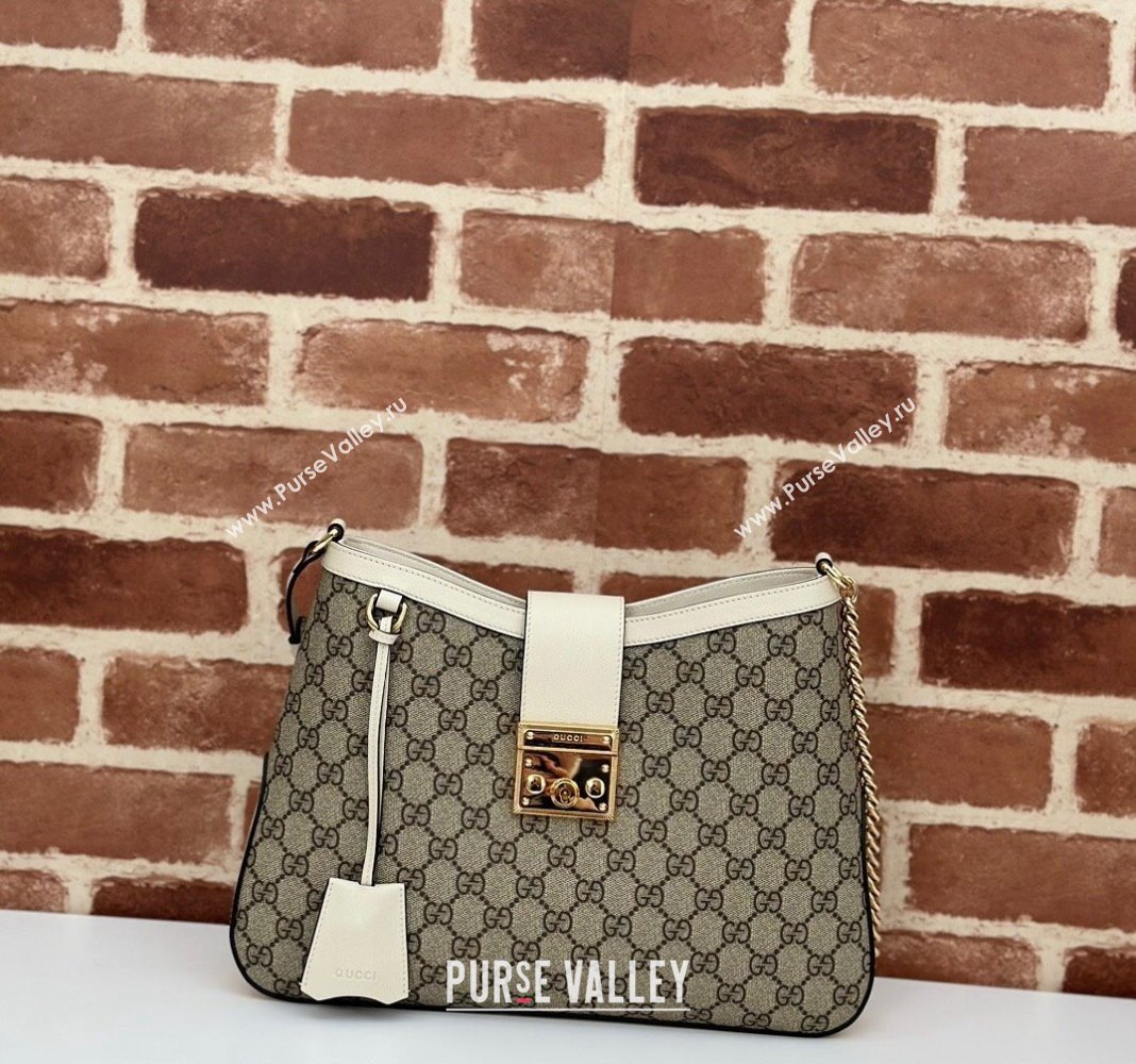 Gucci Padlock GG Canvas Medium Shoulder bag 795113 White 2024 (DLH-240522042)