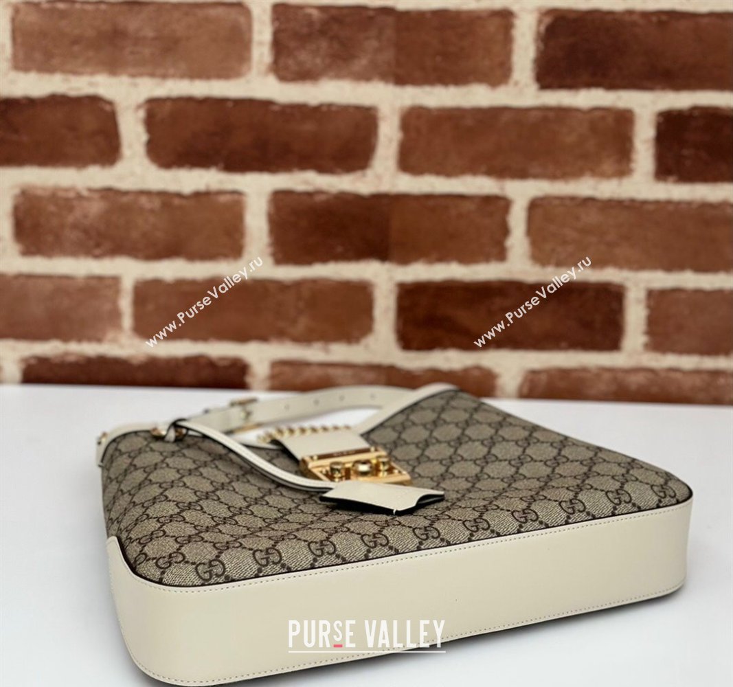 Gucci Padlock GG Canvas Medium Shoulder bag 795113 White 2024 (DLH-240522042)