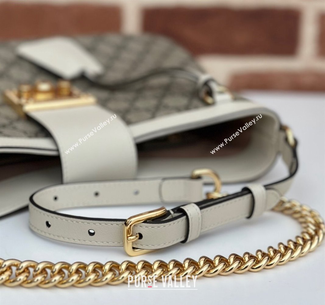 Gucci Padlock GG Canvas Medium Shoulder bag 795113 White 2024 (DLH-240522042)