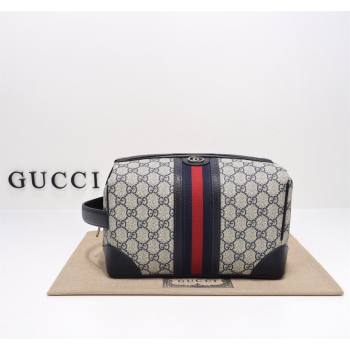 Gucci Savoy GG Canvas Toiletry Case 739391 Beige/Blue 2024 (DLH-240522025)