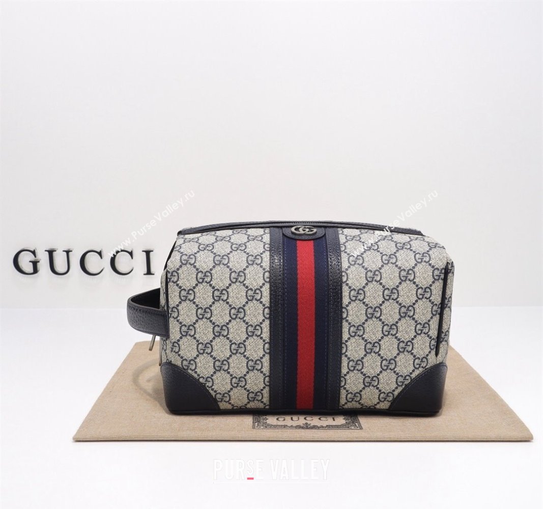 Gucci Savoy GG Canvas Toiletry Case 739391 Beige/Blue 2024 (DLH-240522025)