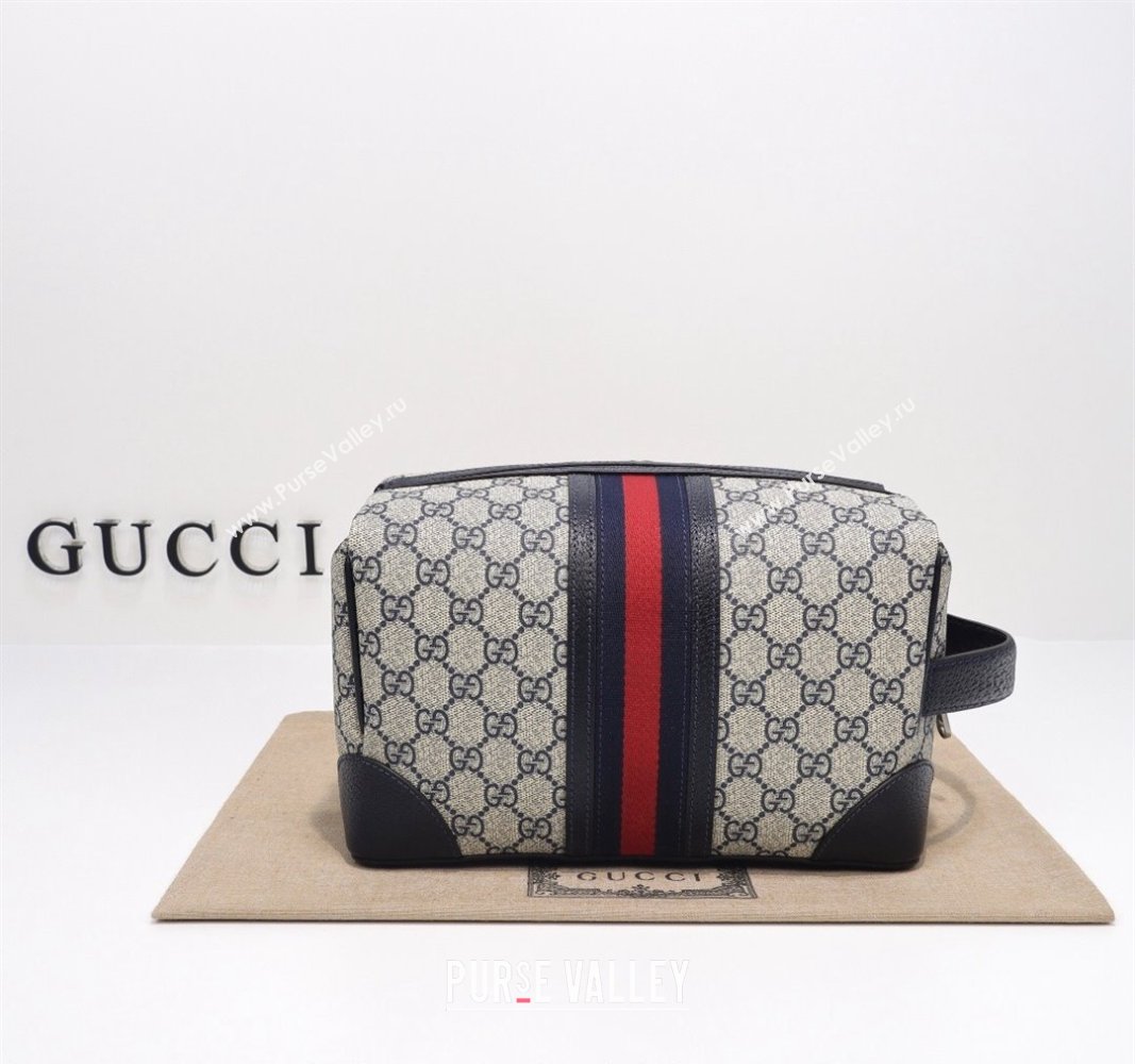 Gucci Savoy GG Canvas Toiletry Case 739391 Beige/Blue 2024 (DLH-240522025)