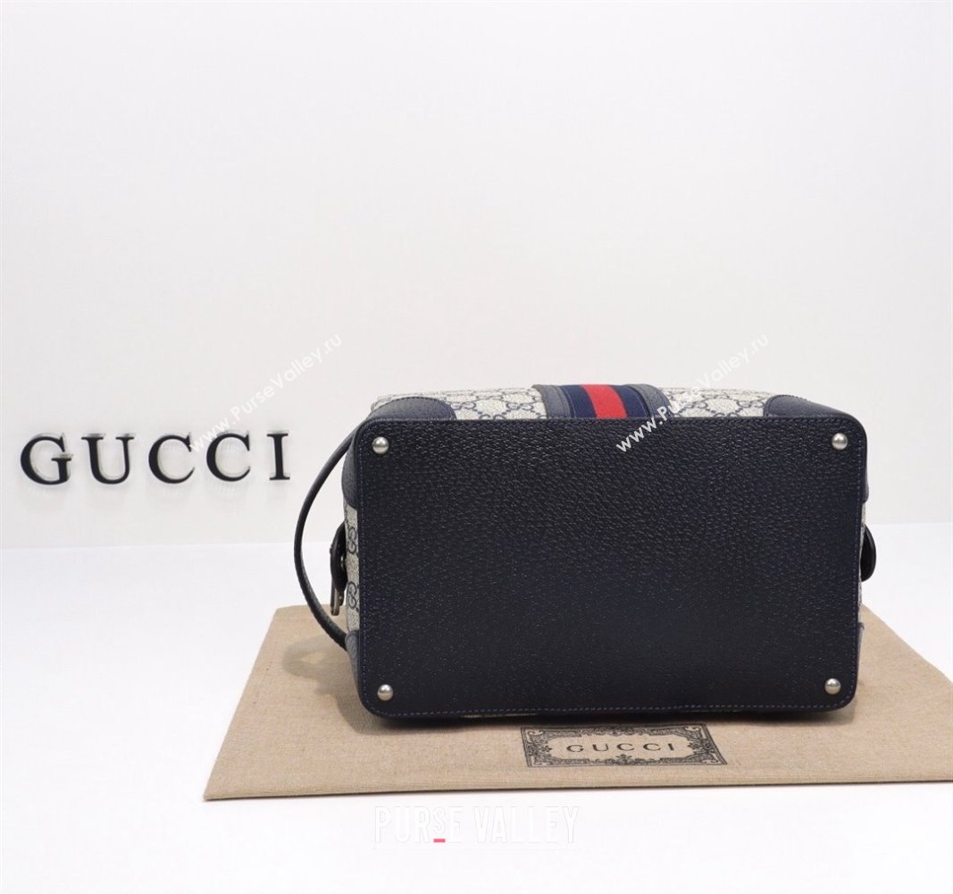 Gucci Savoy GG Canvas Toiletry Case 739391 Beige/Blue 2024 (DLH-240522025)