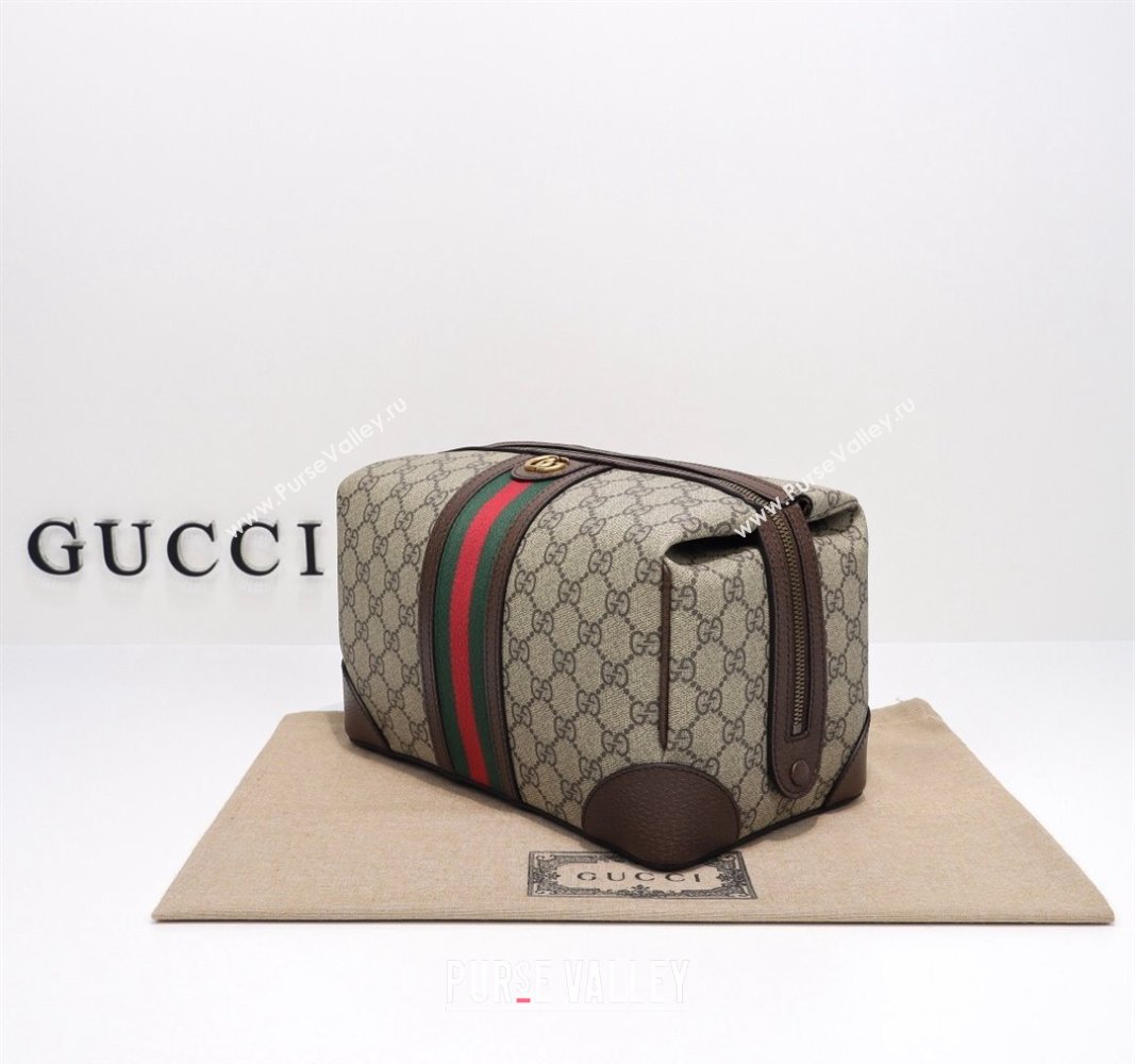 Gucci Savoy GG Canvas Toiletry Case 739391 Beige/Brown 2024 (DLH-240522026)