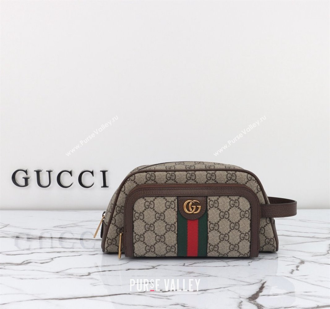 Gucci Ophidia GG Canvas Toiletry Case Beige/Brown 2024 751811 (DLH-240522027)