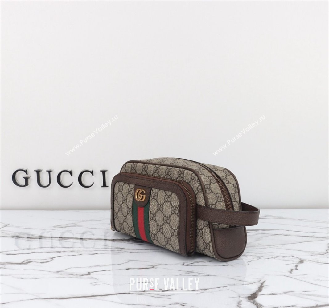 Gucci Ophidia GG Canvas Toiletry Case Beige/Brown 2024 751811 (DLH-240522027)