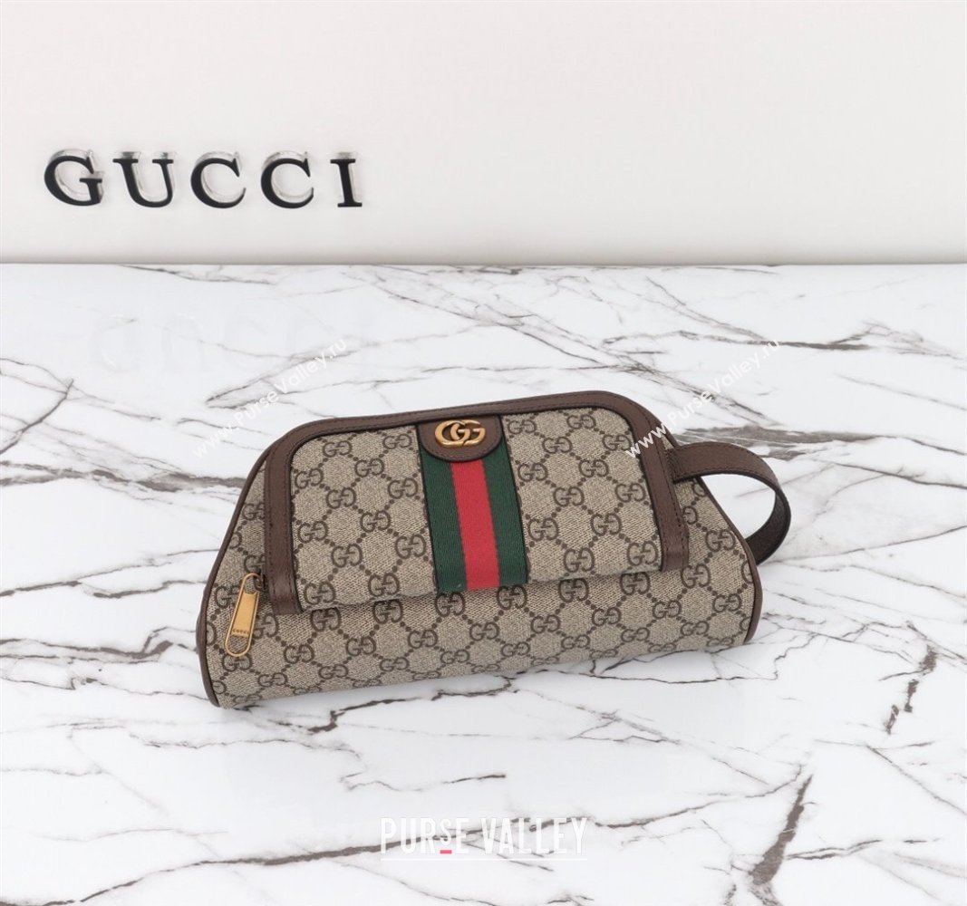 Gucci Ophidia GG Canvas Toiletry Case Beige/Brown 2024 751811 (DLH-240522027)