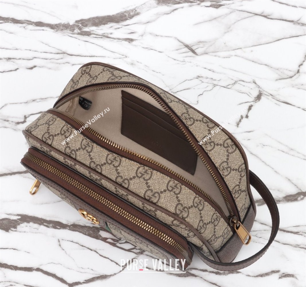 Gucci Ophidia GG Canvas Toiletry Case Beige/Brown 2024 751811 (DLH-240522027)