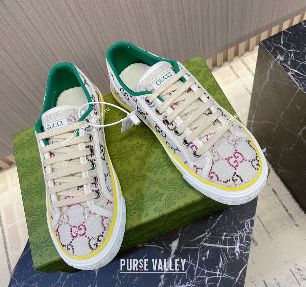 Gucci Tennis 1977 Strass GG Canvas Low-top Sneakers White 2024 060502 (MD-240605006)