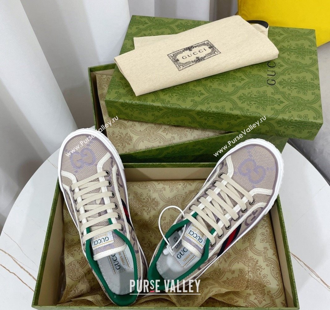 Gucci Tennis 1977 Low-top Sneakers in Maxi GG Canvas Purple 2024 0605 (MD-240605014)